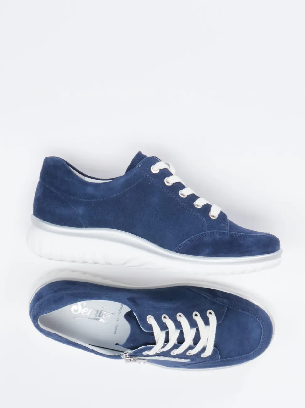 Semler – Komfort-Sneaker aus Veloursleder marineblau