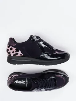 Semler – Komfort-Sneaker aus Veloursleder in Violett