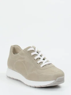 Semler – Komfort-Sneaker aus Veloursleder Beigegrau