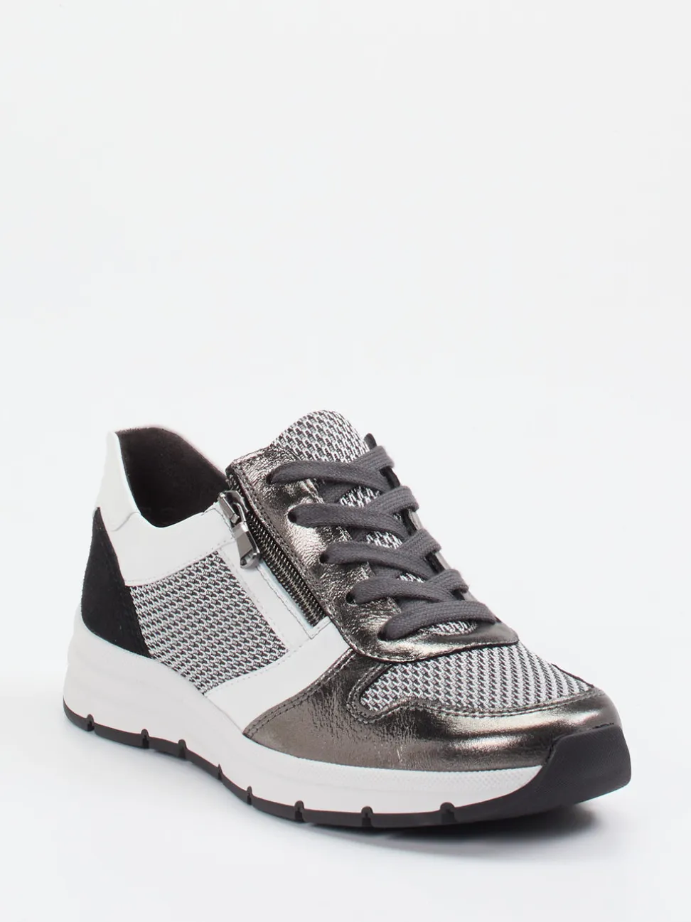 Semler – Komfort-Sneaker aus Metallicleder anthrazit