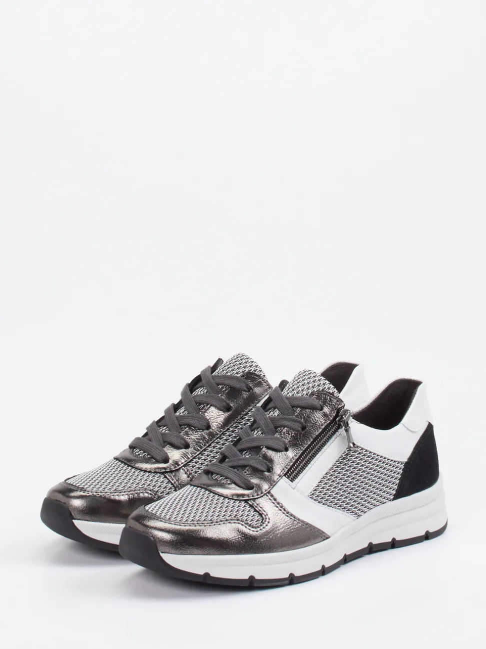 Semler – Komfort-Sneaker aus Metallicleder anthrazit