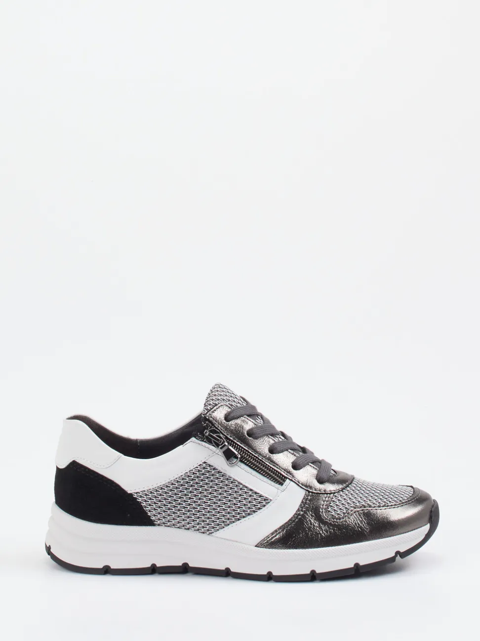Semler – Komfort-Sneaker aus Metallicleder anthrazit