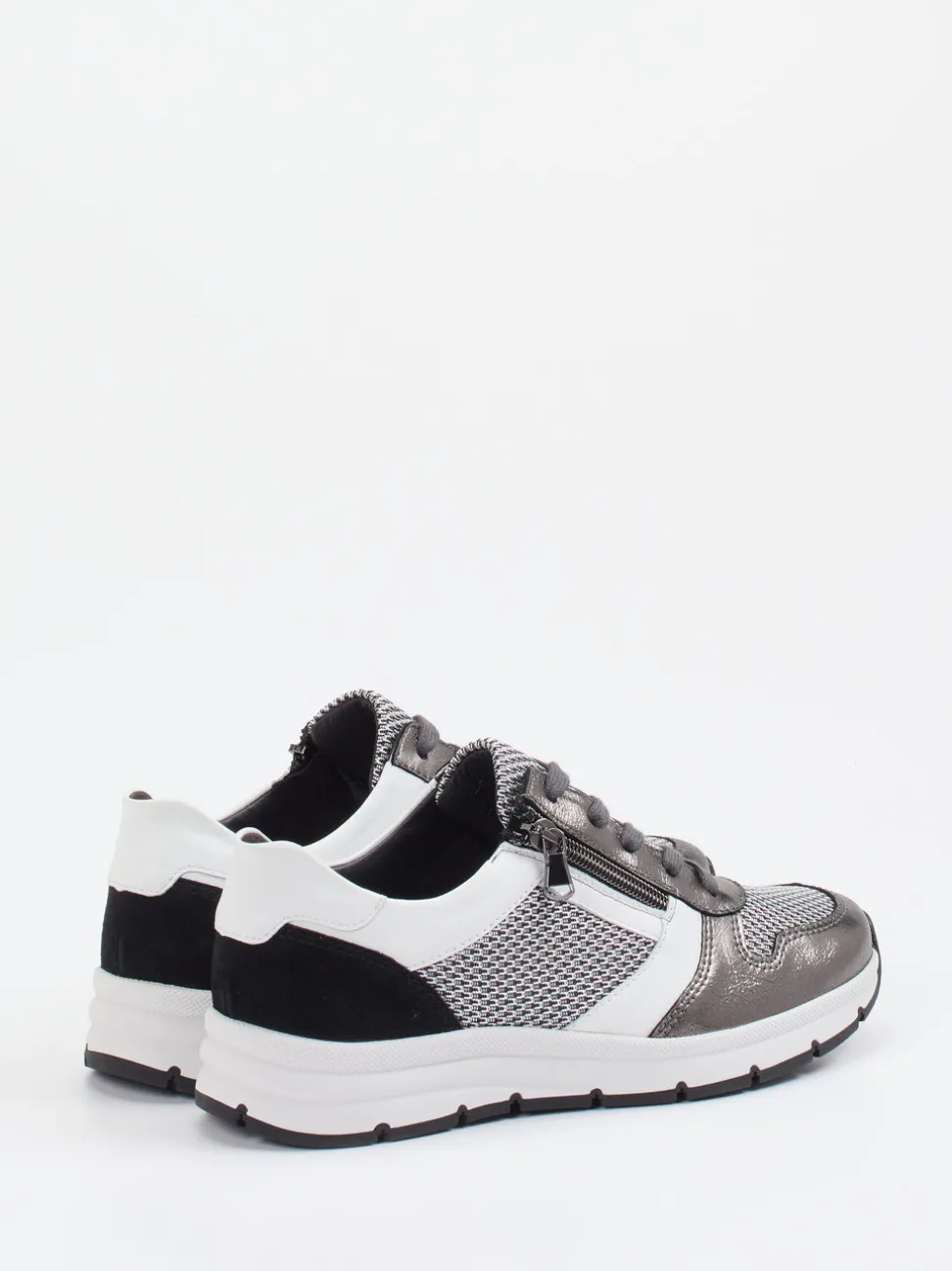Semler – Komfort-Sneaker aus Metallicleder anthrazit