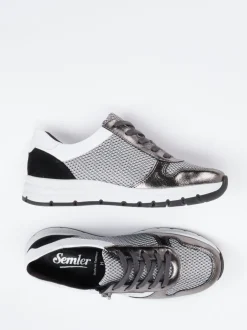 Semler – Komfort-Sneaker aus Metallicleder anthrazit