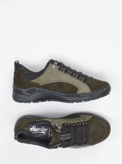 Semler – Komfort-Sneaker aus Veloursleder olivgrün