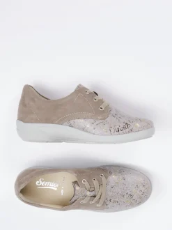Semler – Komfort-Sneaker aus Veloursleder taupe