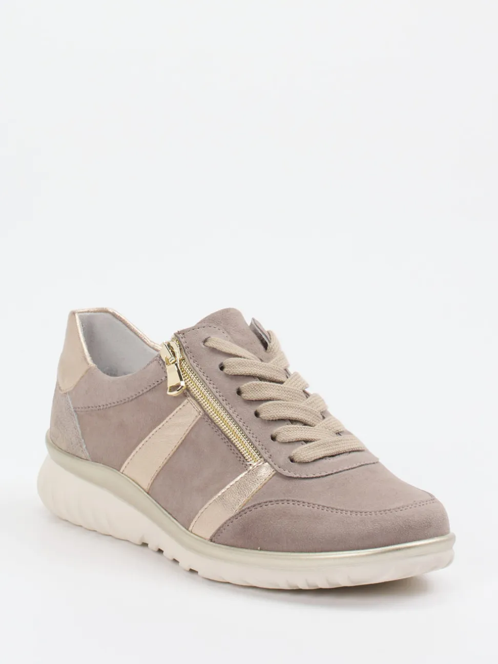 Semler – Komfort-Sneaker aus Veloursleder Taupe