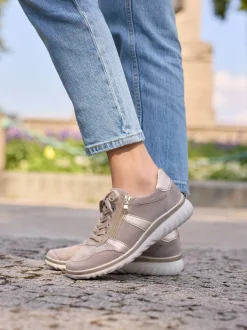 Semler – Komfort-Sneaker aus Veloursleder Taupe