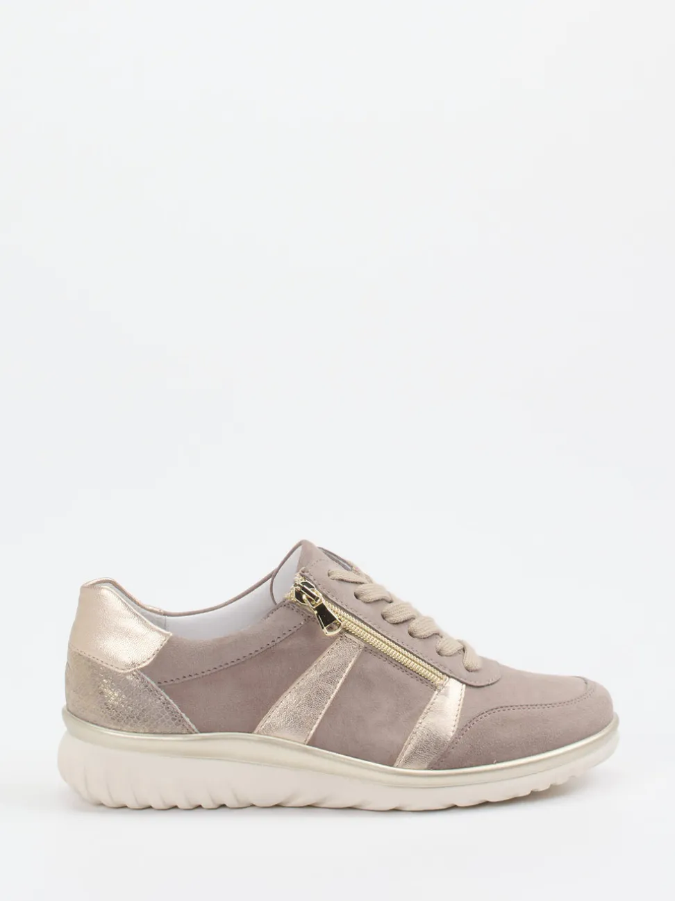 Semler – Komfort-Sneaker aus Veloursleder Taupe