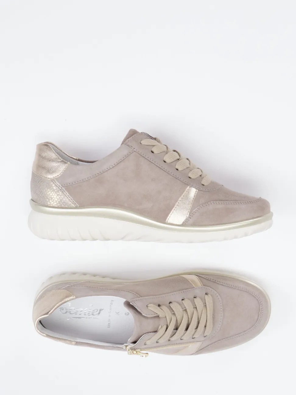 Semler – Komfort-Sneaker aus Veloursleder Taupe