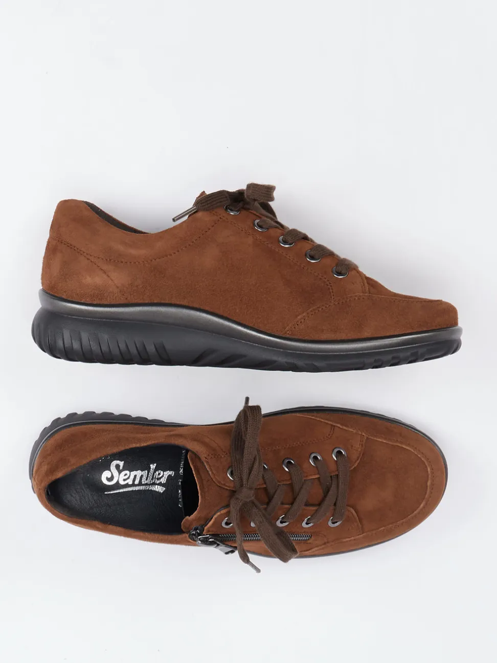 Semler – Komfort-Sneaker aus Veloursleder braun