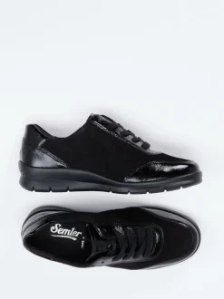 Semler – Komfort-Sneaker aus Veloursleder schwarz