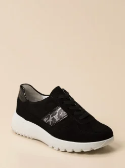 Semler – Komfort-Sneaker aus Veloursleder Schwarz