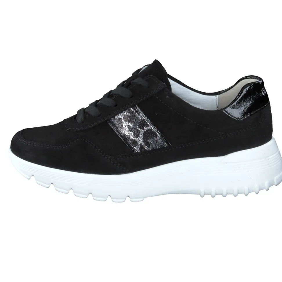 Semler – Komfort-Sneaker aus Veloursleder Schwarz