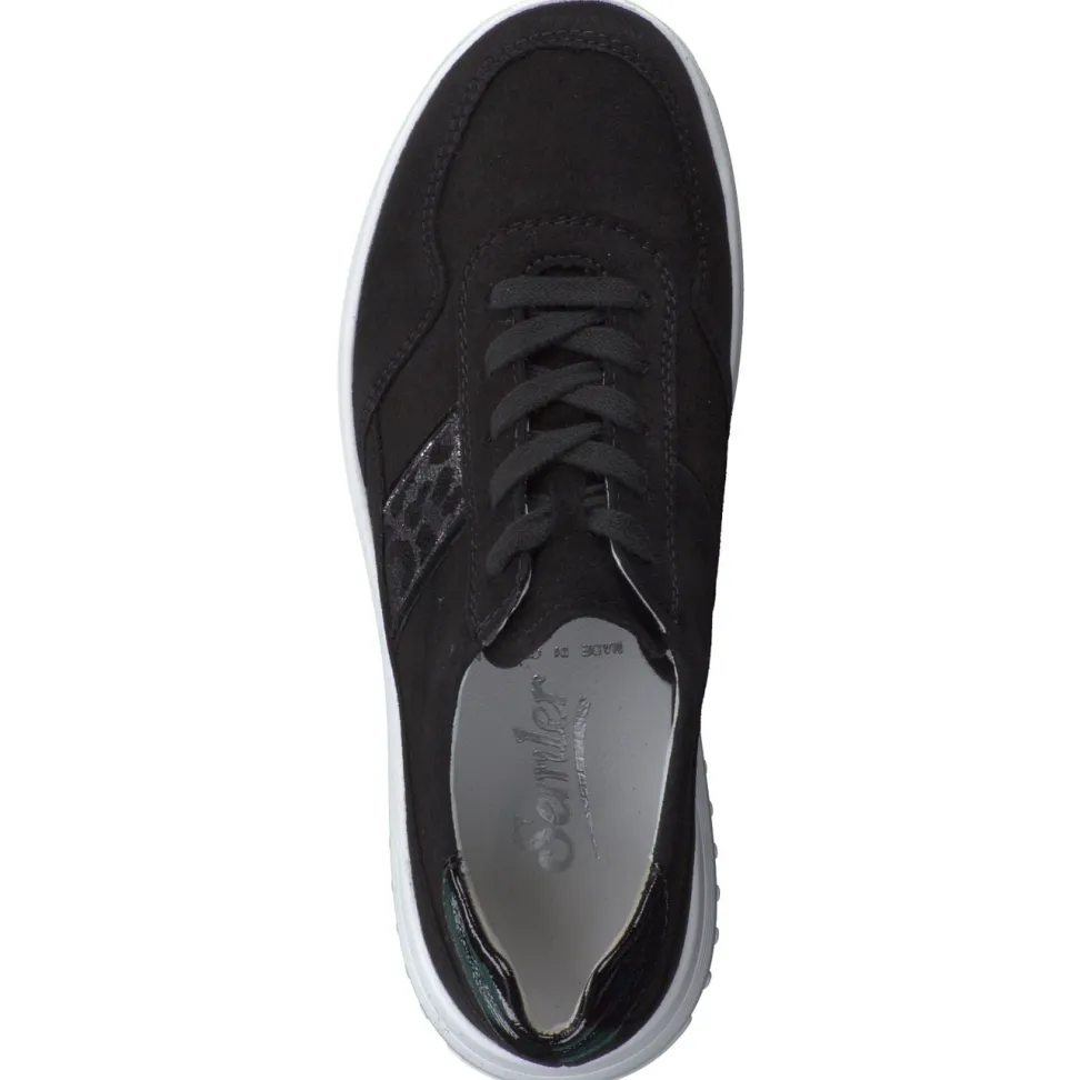 Semler – Komfort-Sneaker aus Veloursleder Schwarz