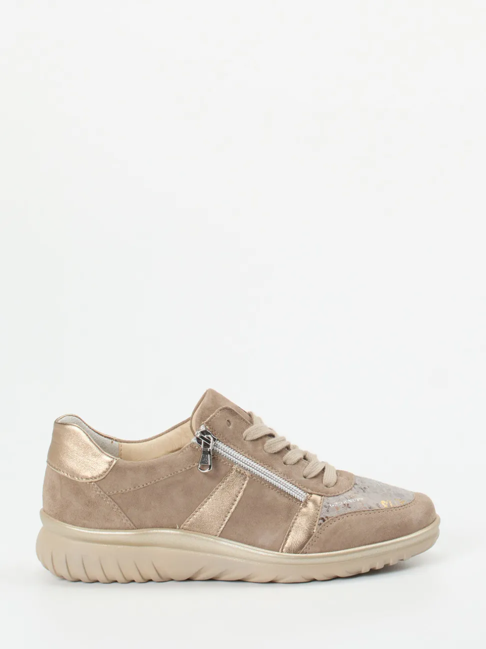 Semler – Komfort-Sneaker aus Veloursleder beige