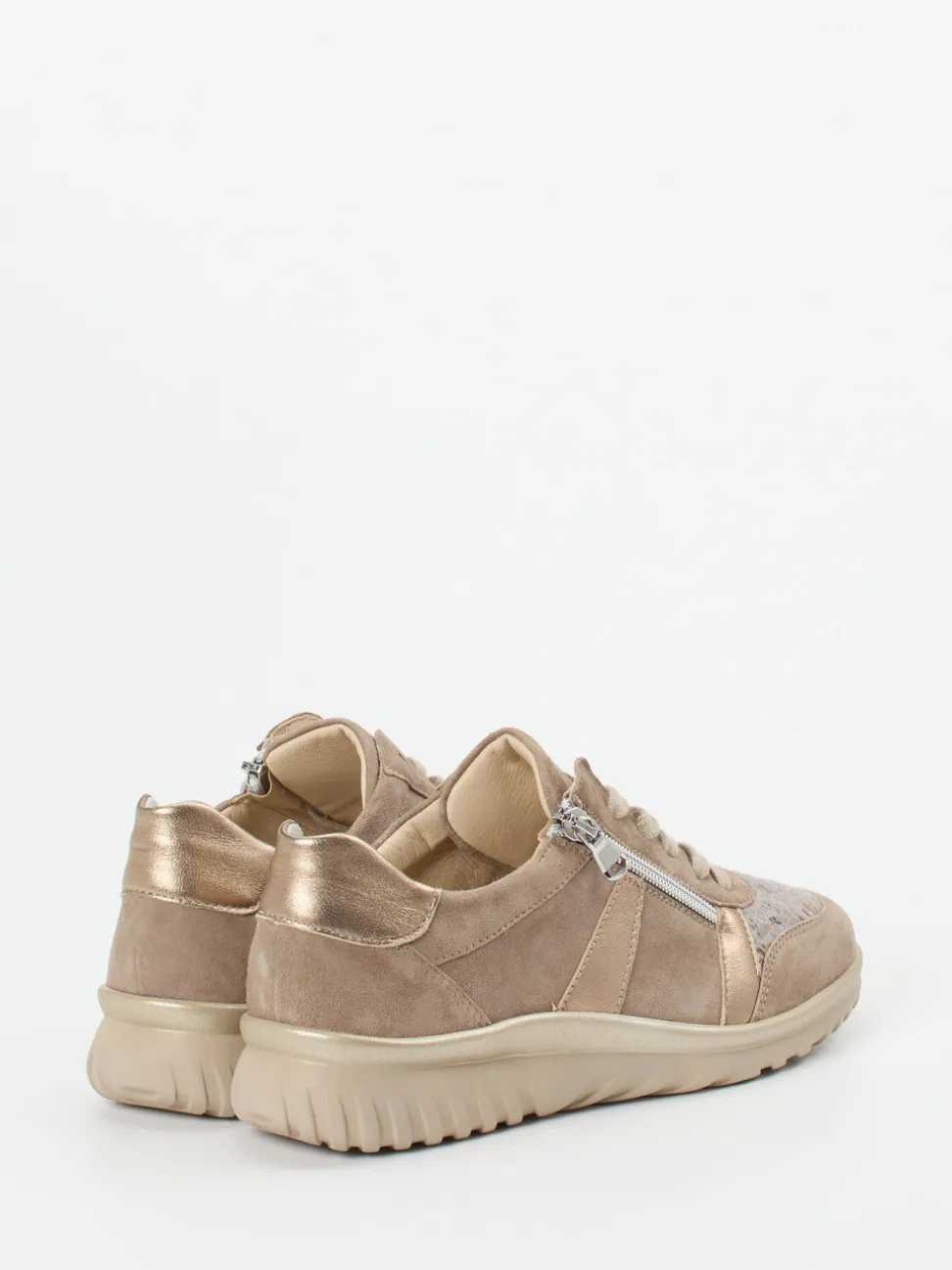 Semler – Komfort-Sneaker aus Veloursleder beige