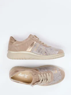 Semler – Komfort-Sneaker aus Veloursleder beige