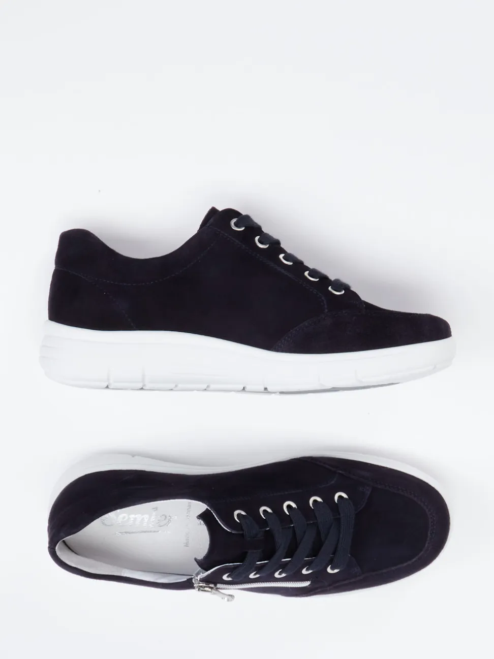 Semler – Komfort-Sneaker aus Veloursleder Dunkelblau