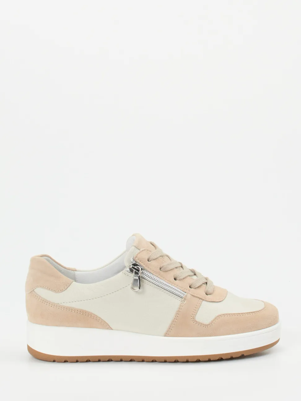 Semler – Komfort-Sneaker aus Velourleder und Leder beige