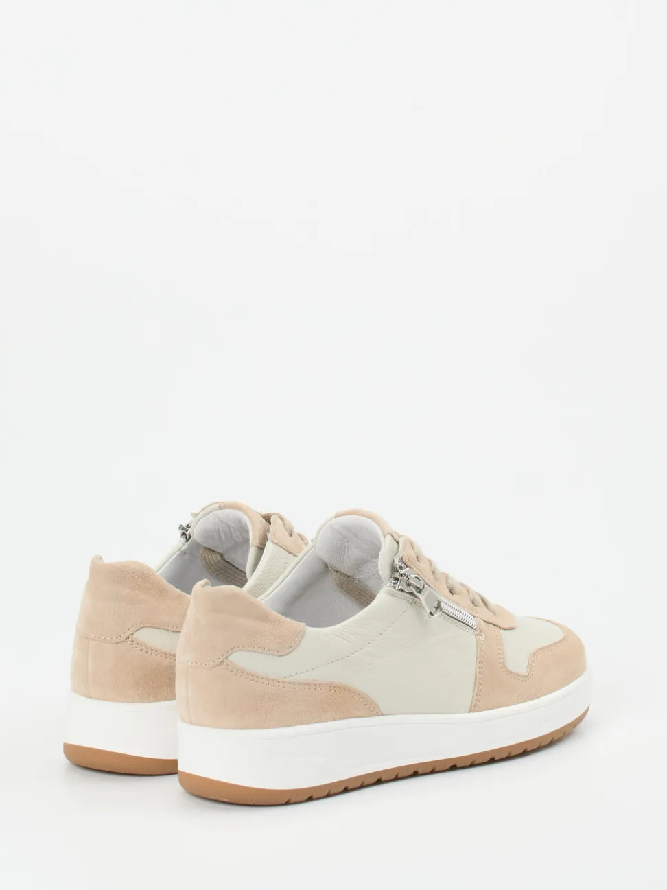 Semler – Komfort-Sneaker aus Velourleder und Leder beige