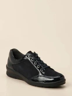 Semler – Komfort-Sneaker aus Lackleder und Veloursleder