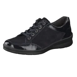 Semler – Komfort-Sneaker aus Lackleder und Veloursleder