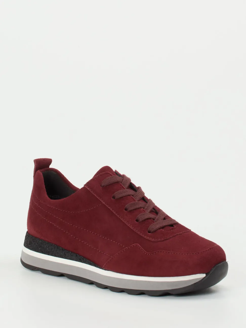 Semler – Komfort-Sneaker aus Veloursleder bordeaux