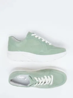Semler – Komfort-Sneaker aus Veloursleder salbeigrün