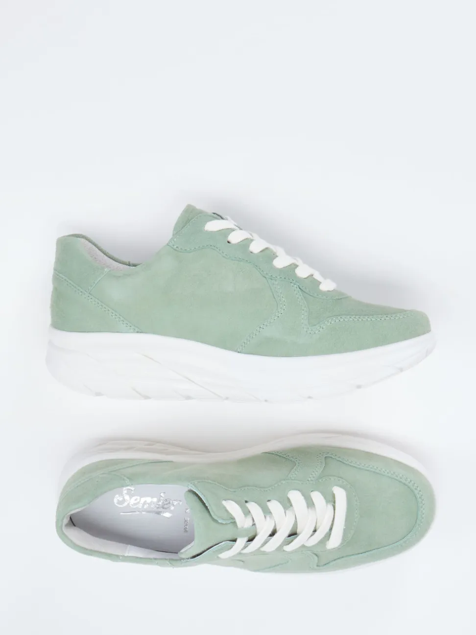 Semler – Komfort-Sneaker aus Veloursleder salbeigrün