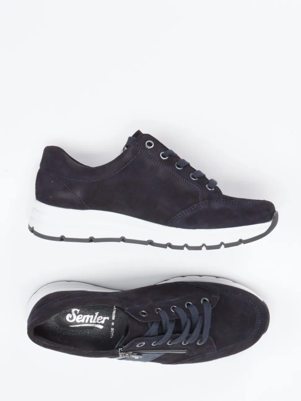 Semler – Komfort-Sneaker aus Veloursleder dunkelblau