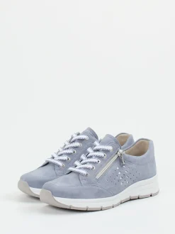 Semler – Komfort-Sneaker aus Veloursleder taubenblau