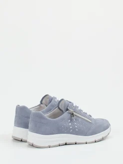 Semler – Komfort-Sneaker aus Veloursleder taubenblau