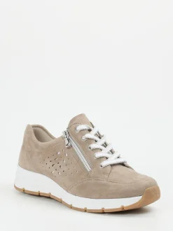 Semler – Komfort-Sneaker aus Veloursleder beige