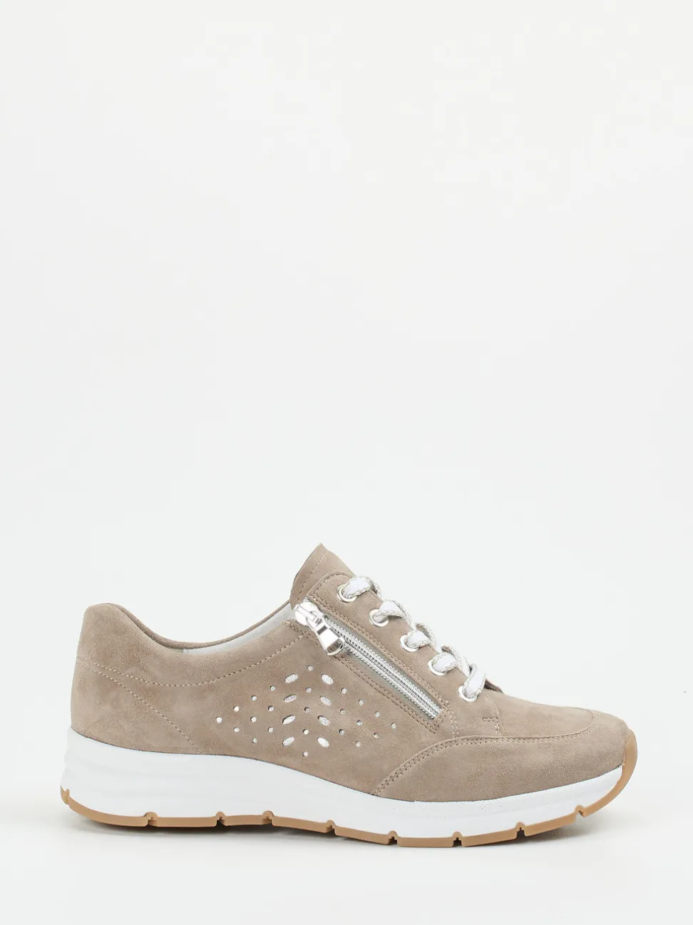 Semler – Komfort-Sneaker aus Veloursleder beige