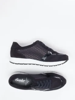 Semler – Komfort-Sneaker aus Veloursleder Dunkelblau