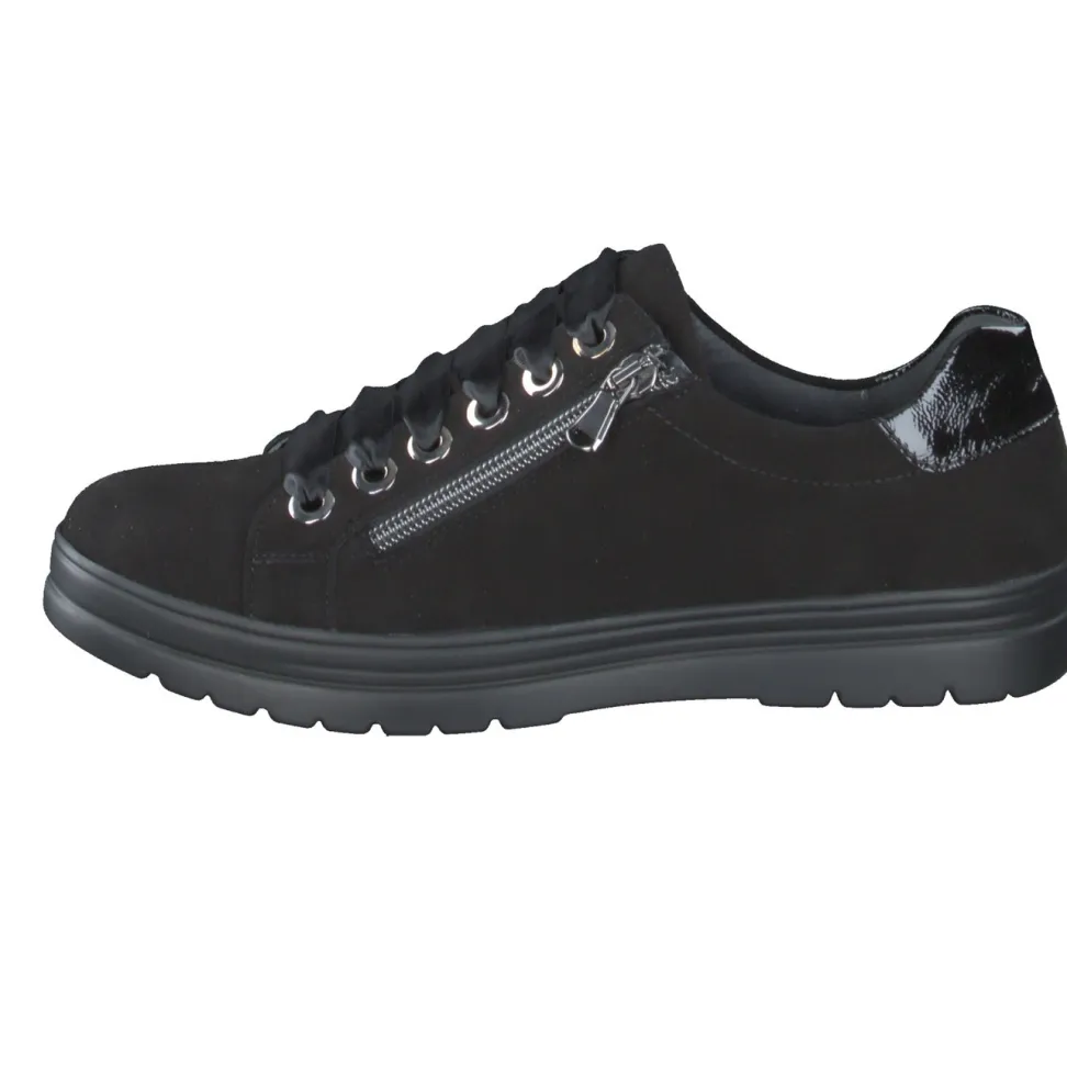 Semler – Komfort-Sneaker aus Veloursleder schwarz