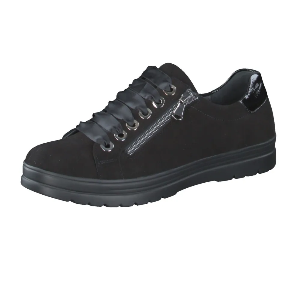 Semler – Komfort-Sneaker aus Veloursleder schwarz