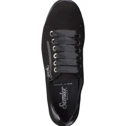 Semler – Komfort-Sneaker aus Veloursleder schwarz