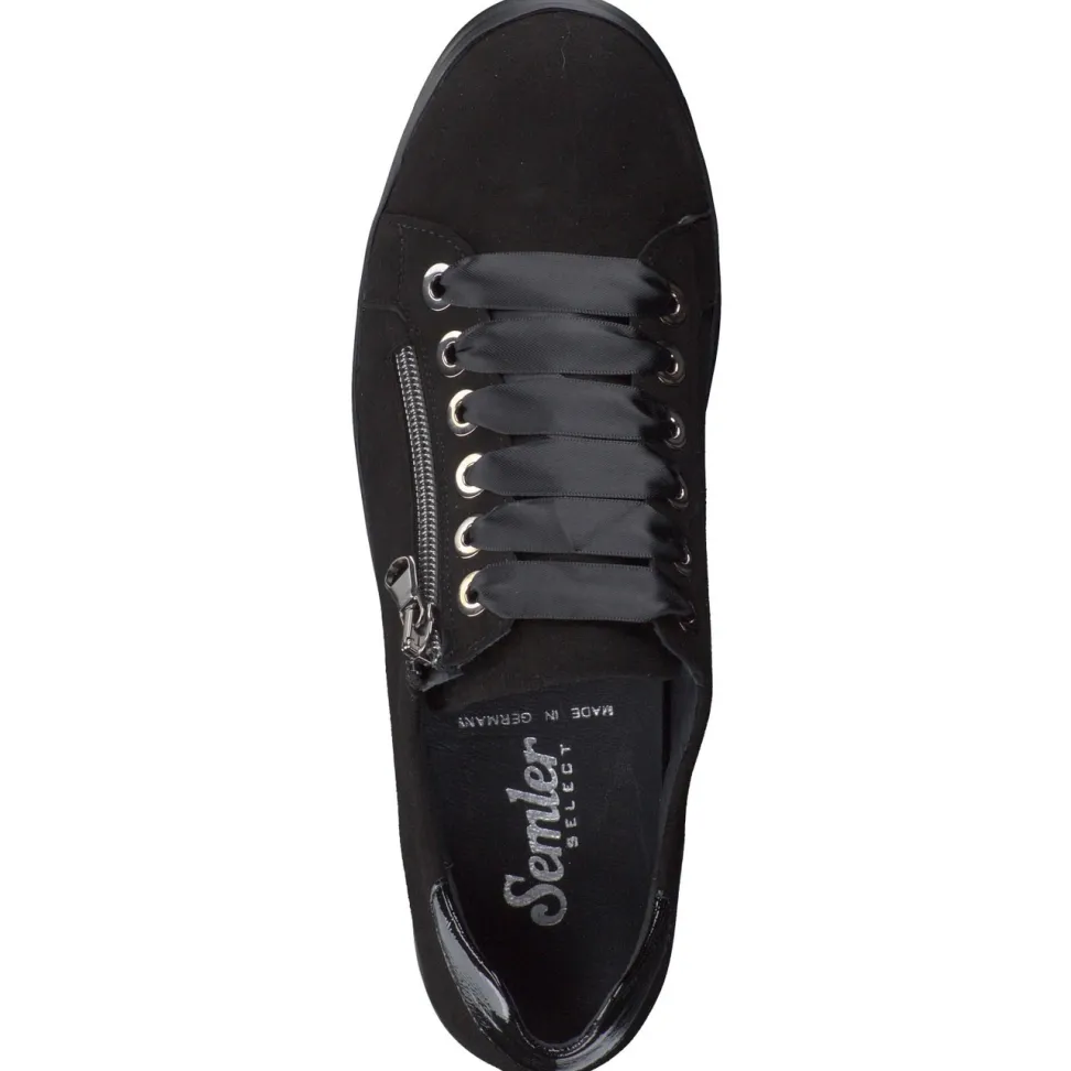 Semler – Komfort-Sneaker aus Veloursleder schwarz