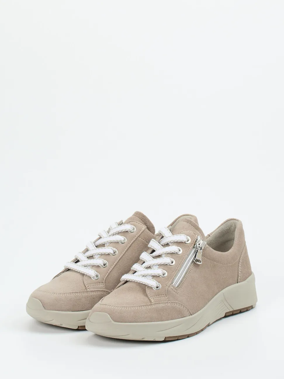 Semler – Komfort-Sneaker aus Veloursleder Beige