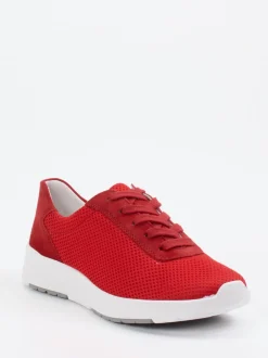 Semler – Komfort-Sneaker aus Mesh und Veloursleder Rot
