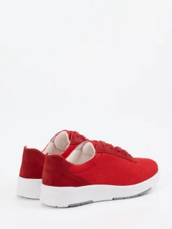 Semler – Komfort-Sneaker aus Mesh und Veloursleder Rot