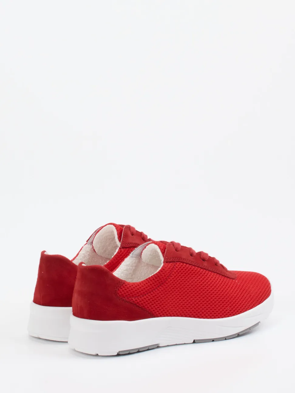 Semler – Komfort-Sneaker aus Mesh und Veloursleder Rot