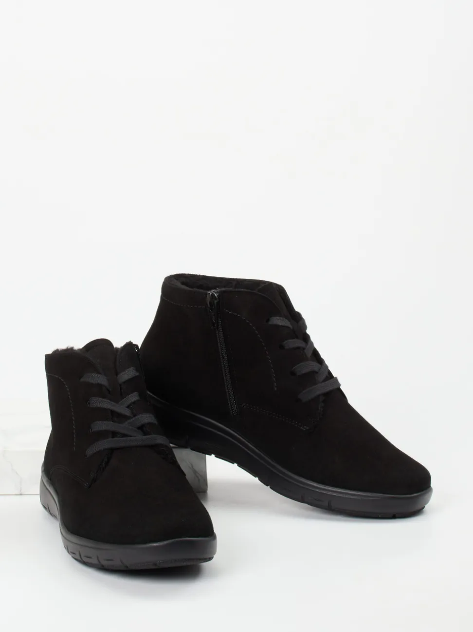 Semler – Komfort-Stiefelette aus Veloursleder schwarz