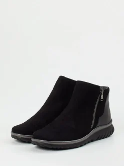 Semler – Komfort-Stiefelette aus Veloursleder Schwarz