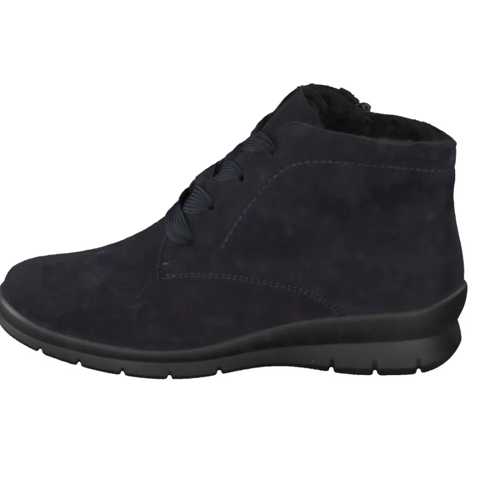 Semler – Komfort-Stiefeletten aus Veloursleder blau