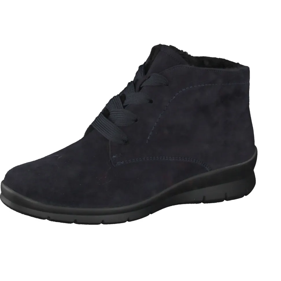 Semler – Komfort-Stiefeletten aus Veloursleder blau