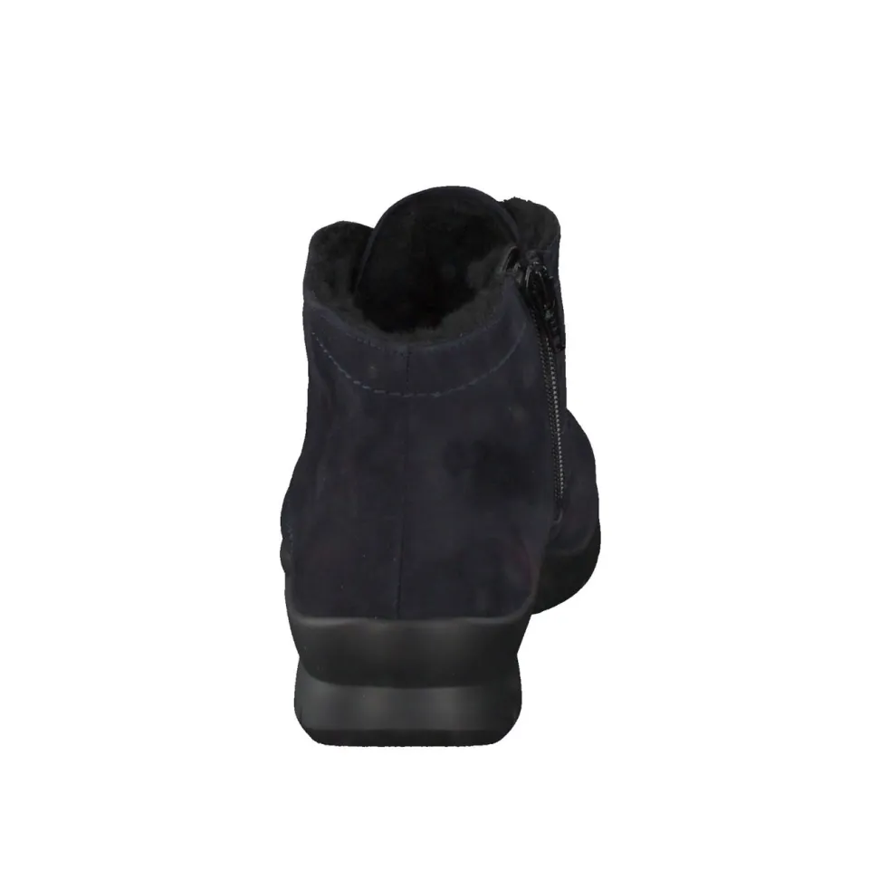 Semler – Komfort-Stiefeletten aus Veloursleder blau