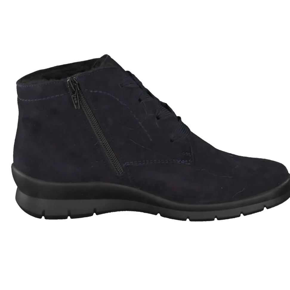 Semler – Komfort-Stiefeletten aus Veloursleder blau